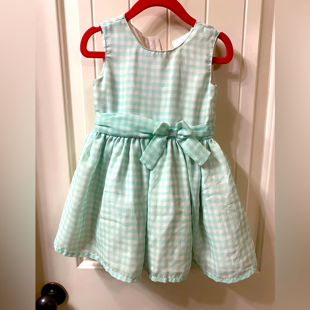 Carters I gingham dress I green and white plaid dress I baby dresses